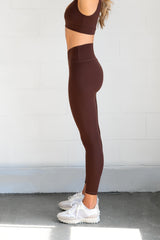 Classic v Leggings in Chocolate