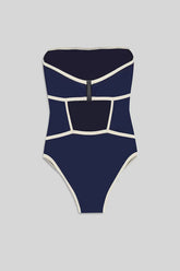 BELLE STRAPLESS SWIMSUIT - BLAZER NAVY