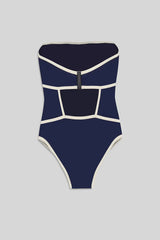 BELLE STRAPLESS SWIMSUIT - BLAZER NAVY