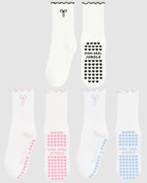 Bowtiful Frilled Edge Grip Sock - 3 Pack Value Bundle