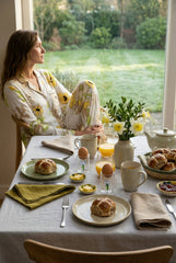 Bamboo Long Pyjama Set in White Flower