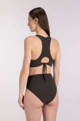 Bikini Top Racerfront Tie ― Coffee