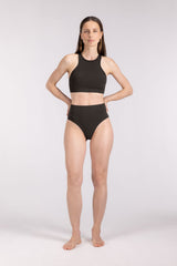 Bikini Top Racerfront Tie ― Coffee