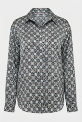 Black Crystal Neo Geo Silk Shirt