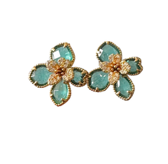 Flower Earrings Blue