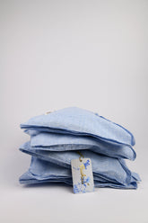 Olearia Ethical-Cotton Pyjama Case - Mountain Blue