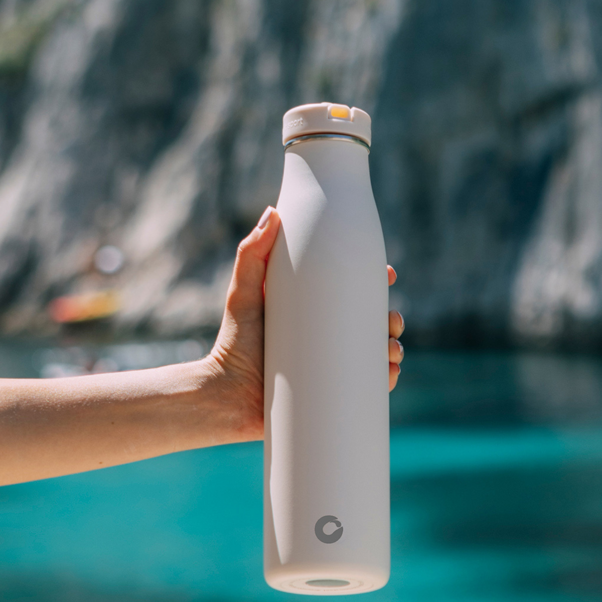 800ml Stainless Steel Insulated Bottle With Straw | Milk White | BOTL