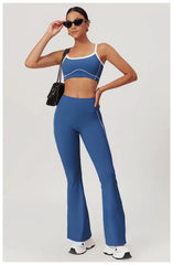 Flared Pilates Leggings and Sports Bra