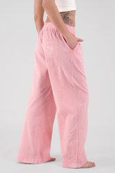 Camellia Gingham Ethical-Cotton Pyjama Trouser - Sunrise Pink