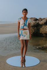 Maya Petal Hand Beaded Top Multi Colour Oceanus X by Poppy