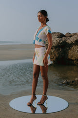 Maya Petal Hand Beaded Top Multi Colour Oceanus X by Poppy