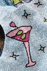 Vegas Beaded Mini Blue Party Beach Co-Ord - Skirt Only