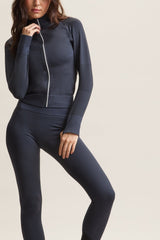 Contour Sculpt Zip Through Top