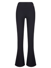 Cozma Flare Slit Leggings Ribbed Black