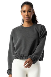 CROPPED SWEATSHIRT - ANTHRACITE