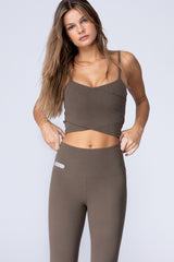 CROSS OVER LONG BRA - RUSTY GREEN