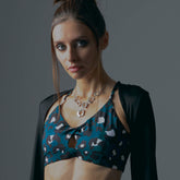 Green Jungle Leopard Mercury Sporty Bra Top