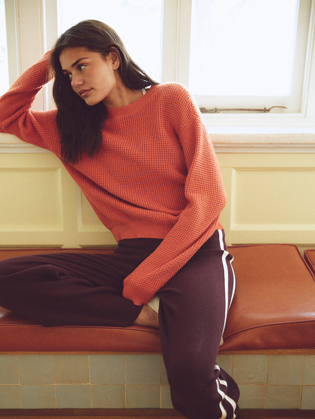 Forma Waffle Knit - Burnt Orange