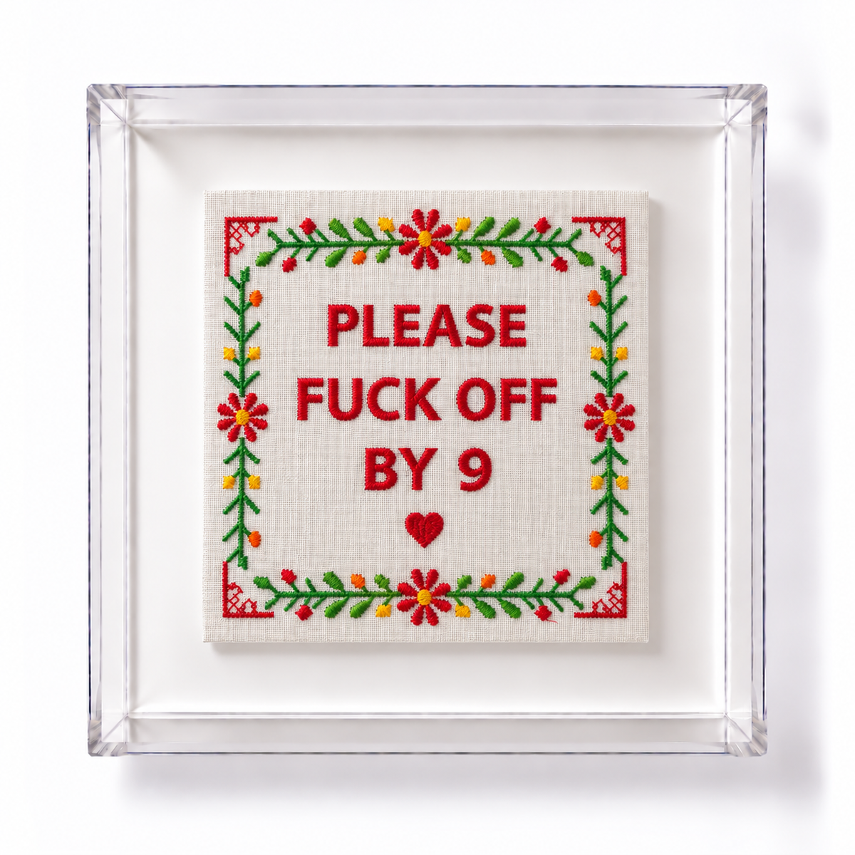 Embroidered Please Fuck Off by Nine Artwork