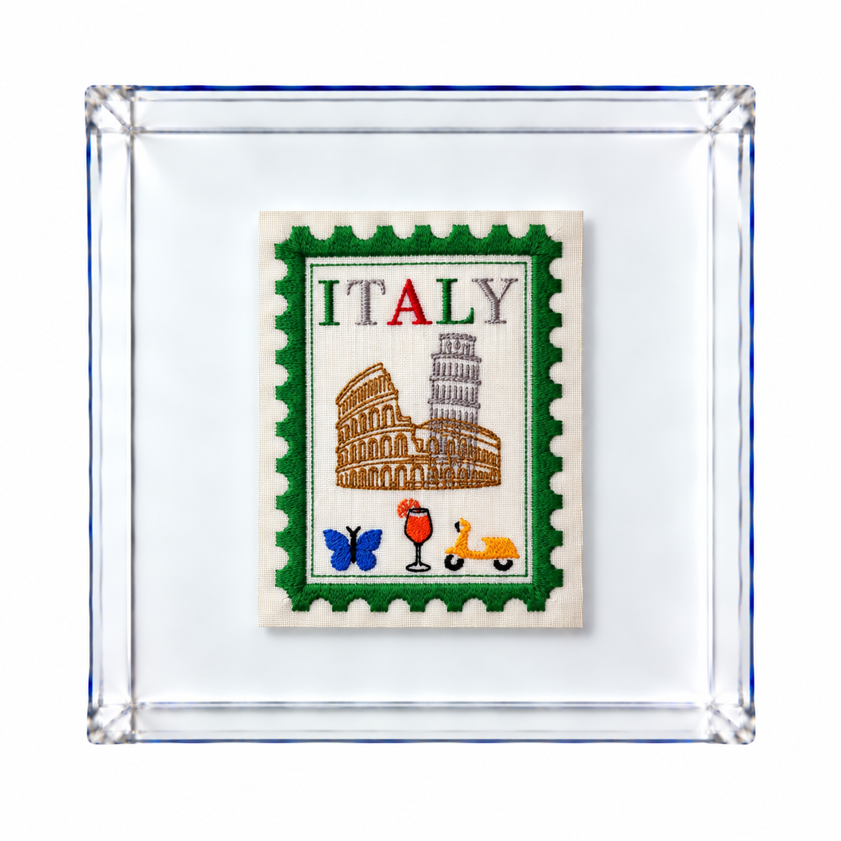 Italy Inspired Postage Stamp Artwork