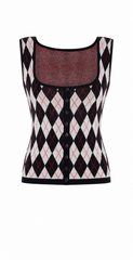 Daydreamers Argyle Sleeveless Knit Top