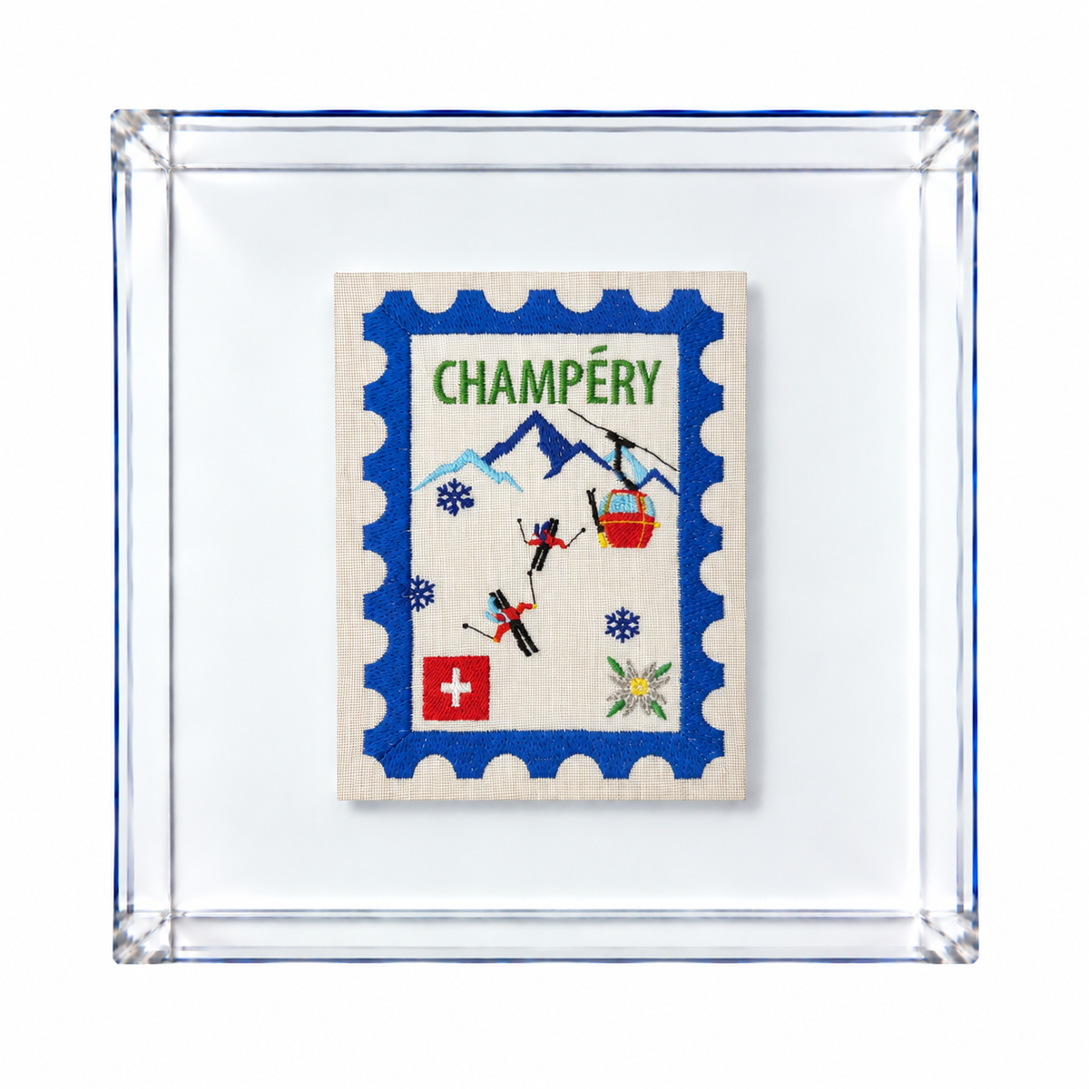 Champery Embroidered Stamp Artwork