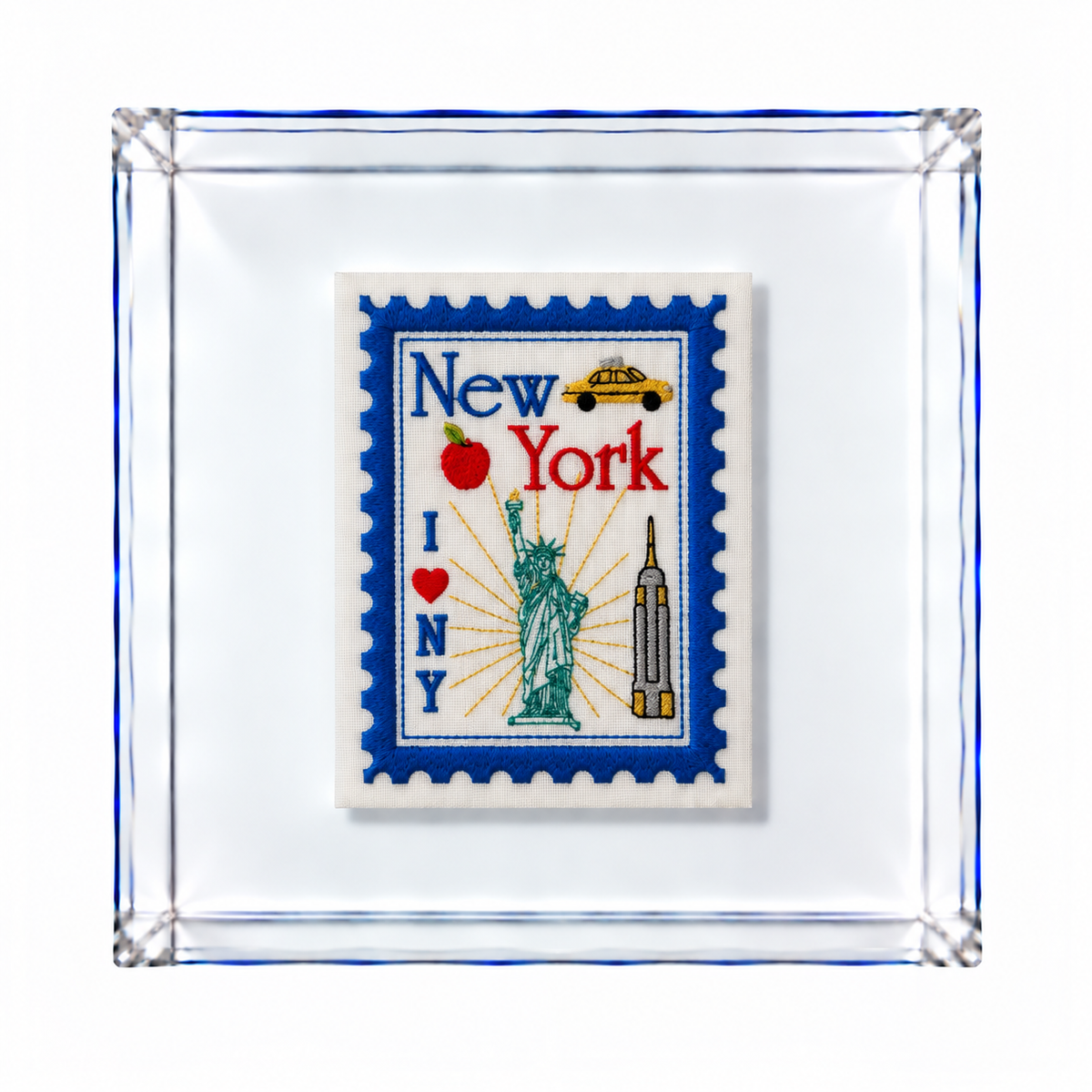 New York Embroidered Artwork Print