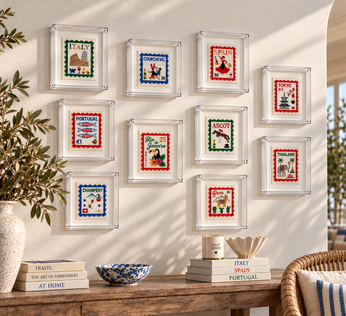 Morocco Inspired Postage Stamp Artwork