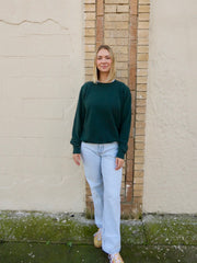 Fade Into Me Crewneck Sweatshirt (In Navy, Charcoal, Emerald Green and Sage)