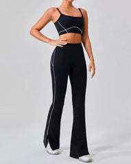 Flared Pilates Leggings and Sports Bra