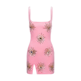 Callie Luxury Embellished Party Dress Pink