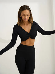 Yasmine Longsleeve Top Black