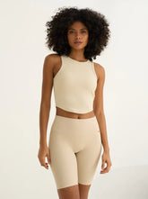 Balma Ribbed Biker Shorts Cream