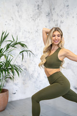 High Waisted Leggings - Khaki