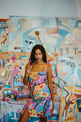 Boston Vibrant Hand-Beaded Dress