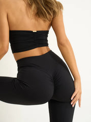 Lia Scrunched Flare Leggings Black