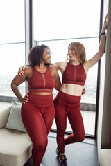 AirRise High Neck Longline Sports Bra - Wine Red