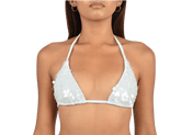 Sienna Sequin Embroidery Bikini Top - White