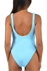 Una High Cut Scoop Back Blue Swimsuit