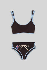 DUET SURF BIKINI SHORTS - DARK CHOCOLATE BROWN