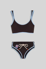 DUET SURF BIKINI SHORTS - DARK CHOCOLATE BROWN