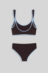 DUET SURF BIKINI TOP - DARK CHOCOLATE BROWN