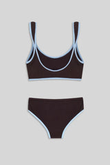 DUET SURF BIKINI SHORTS - DARK CHOCOLATE BROWN