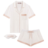 Bamboo Short Pyjama Set in Unbleached Cotton
