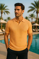 Cashmere Feel Polo Shirt | Orange Creme