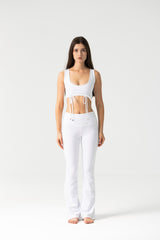Amiel Flared Leggings Set in White
