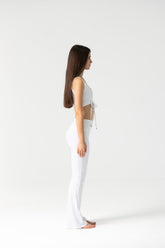 Amiel Flared Leggings Set in White