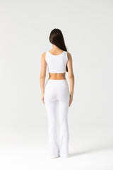 Amiel Flared Leggings Set in White