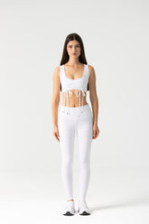 Amiel Slim Leggings Set in White
