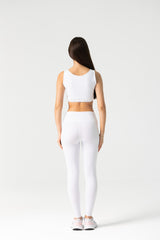 Amiel Slim Leggings Set in White